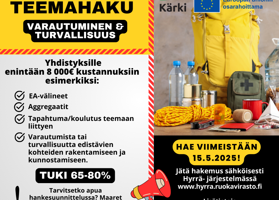 Varautuminen ja turvallisuus -teemahaku avattu!