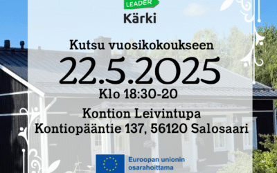 Tervetuloa Kärki-Leaderin vuosikokoukseen 22.5.2025