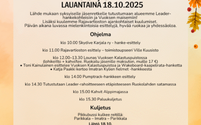 Tervetuloa Kärki-Leaderin jäsenretkelle 18.10.2025