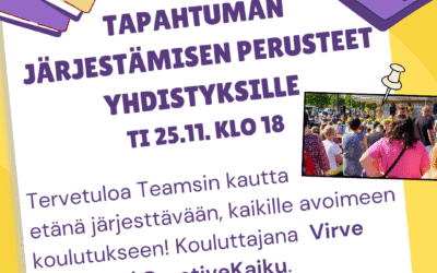 Tapahtuman järjestämisen perusteet – webinaari 25.11.2025