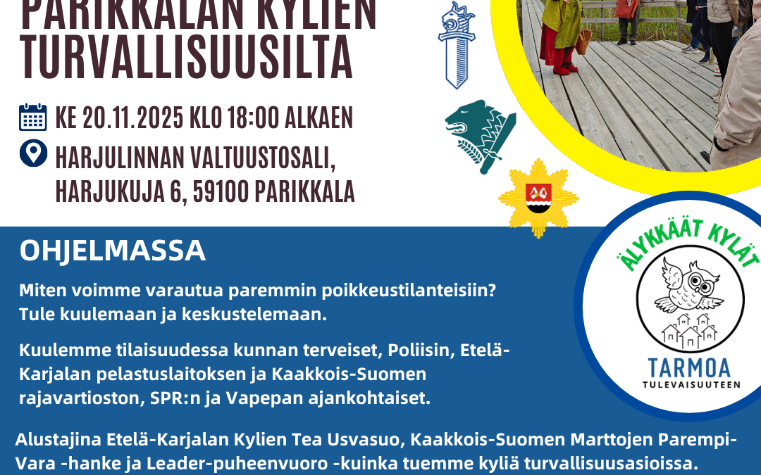 Tervetuloa Parikkalan turvallisuusiltaan 20.11.2025