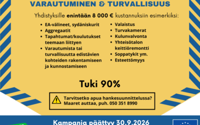 Turvallisuutta ja varautumista kyliin – nyt 90 % tuki Kärki-Leaderilta
