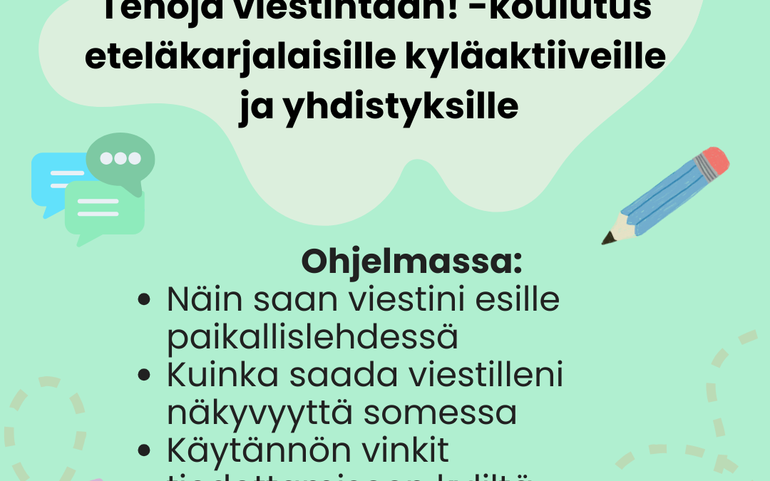 ”Tehoja viestintään” -koulutus teamsissa 24.3.